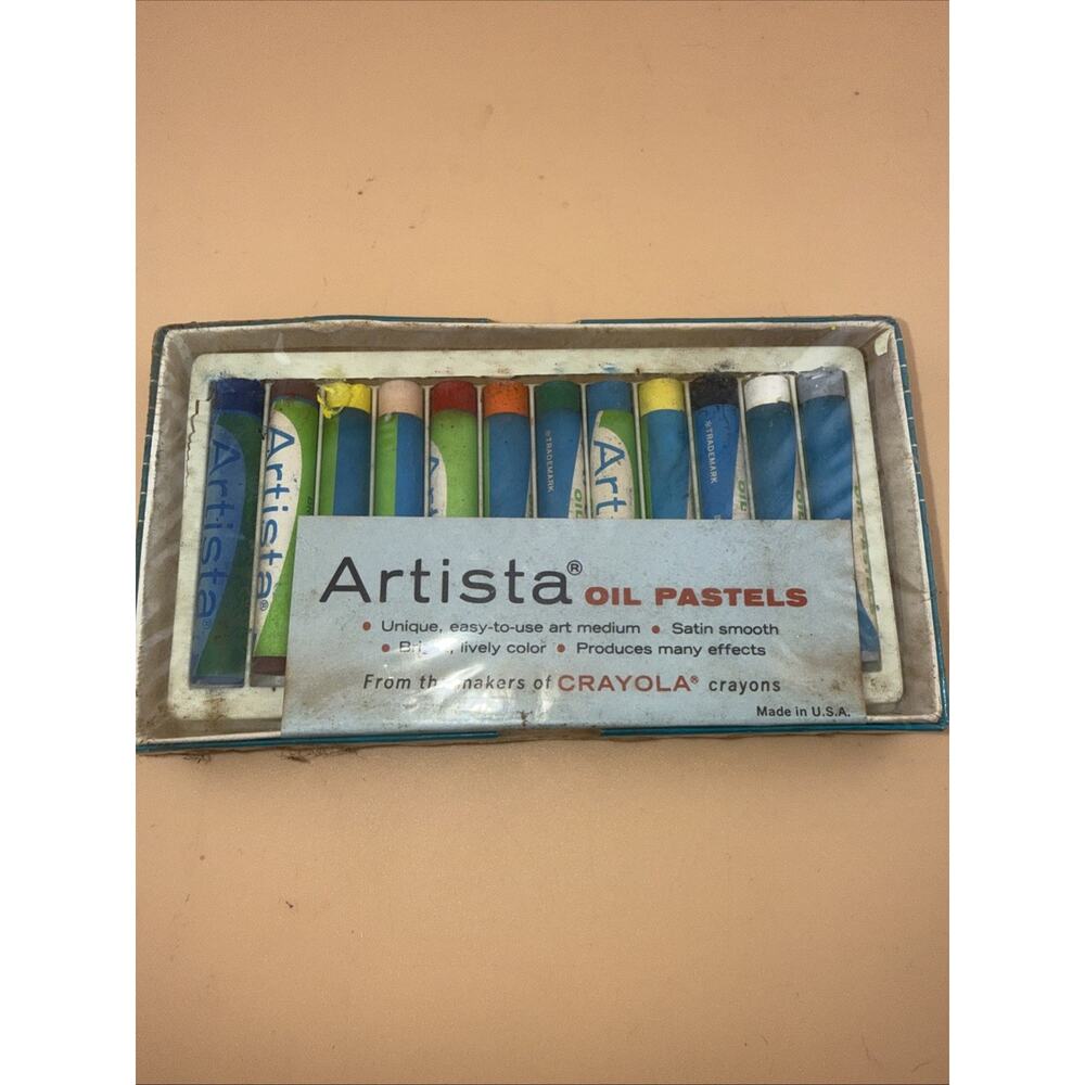 12 Arista Oil Pastels Binney & Smith Made in USA-Vintage